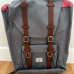 Herschel Supply Company Gray Backpack with Brown Straps